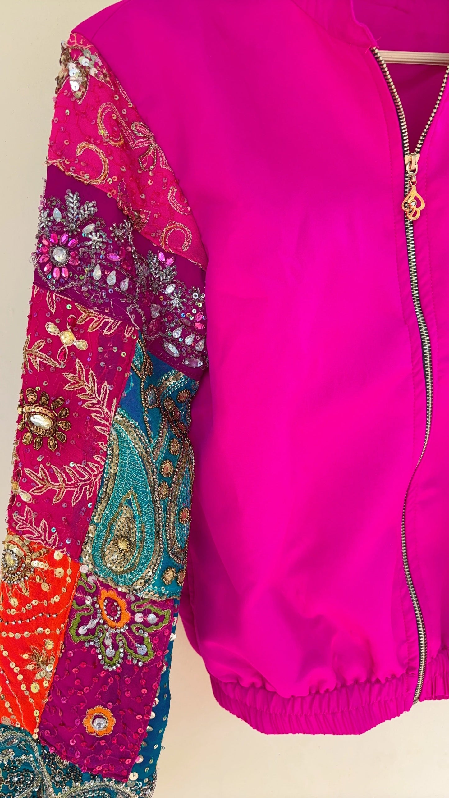 Neon Embellished Bomber Jacket