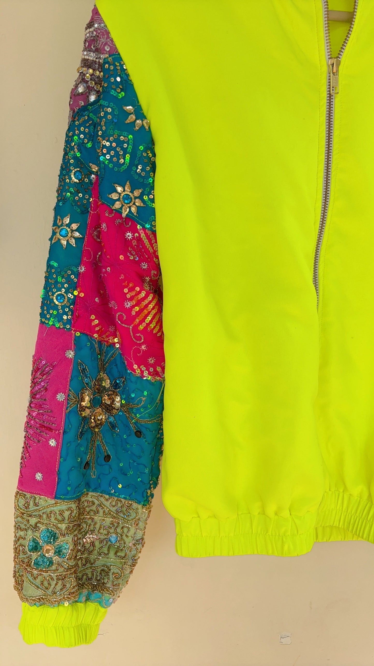 Neon Embellished Bomber Jacket