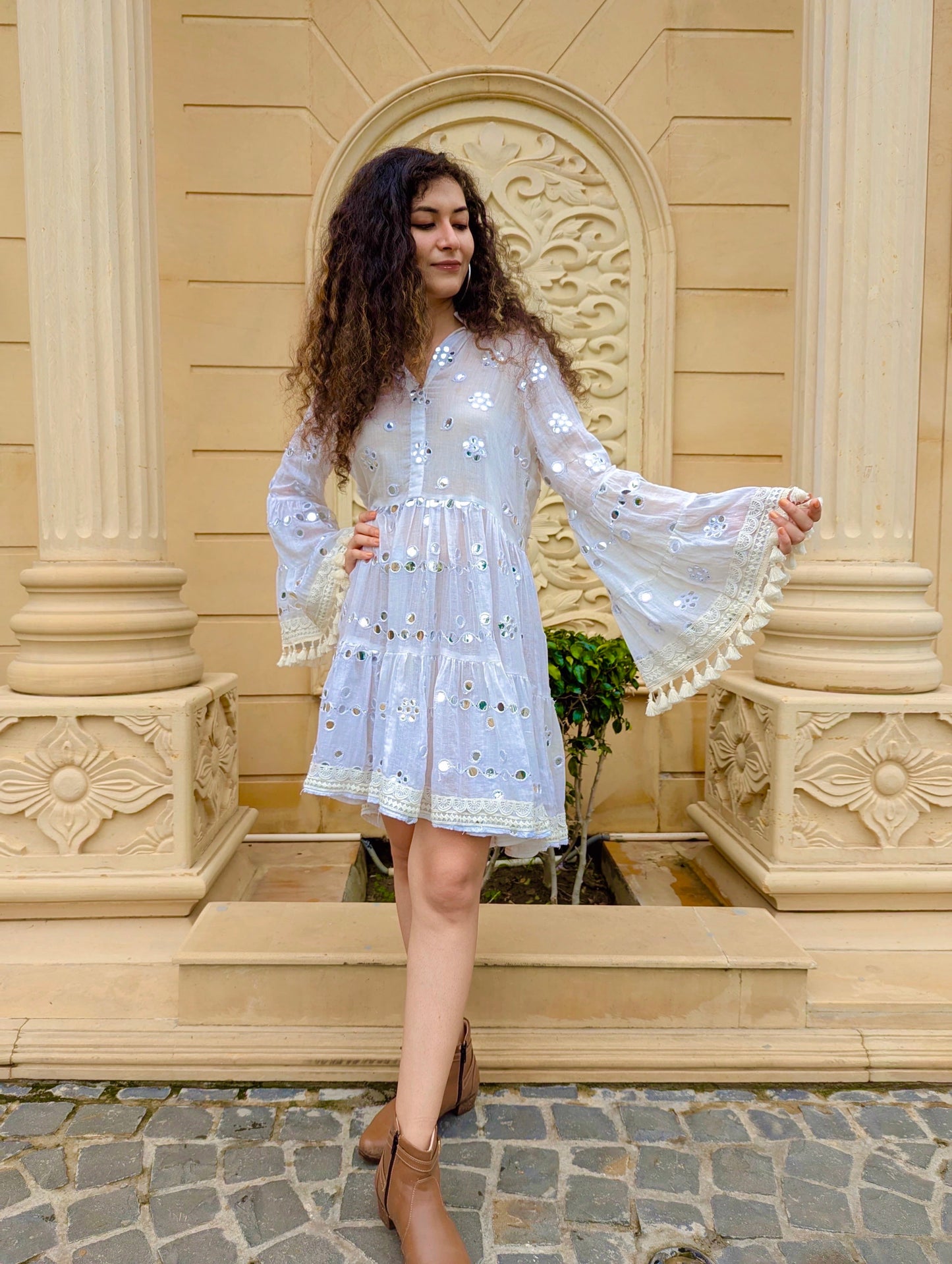 Boho Harmony White Dress