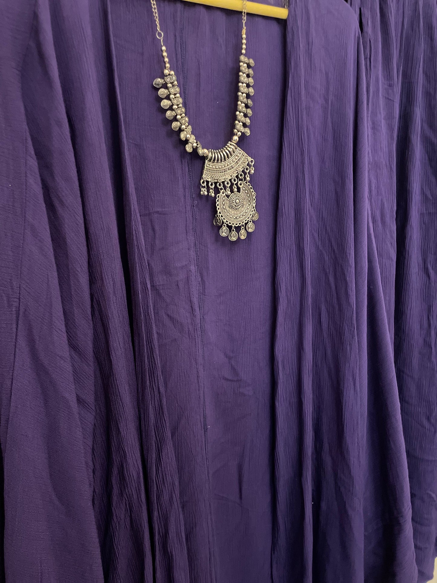 Purple co-ord Set with Necklace