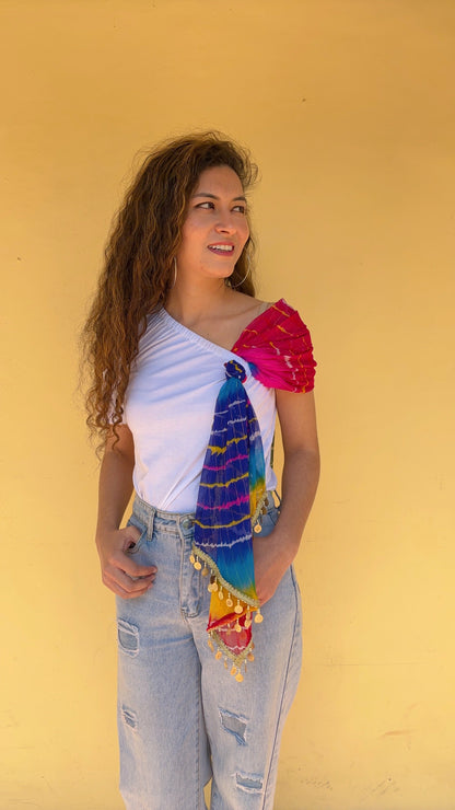 Knotty Leheriya Tee - White