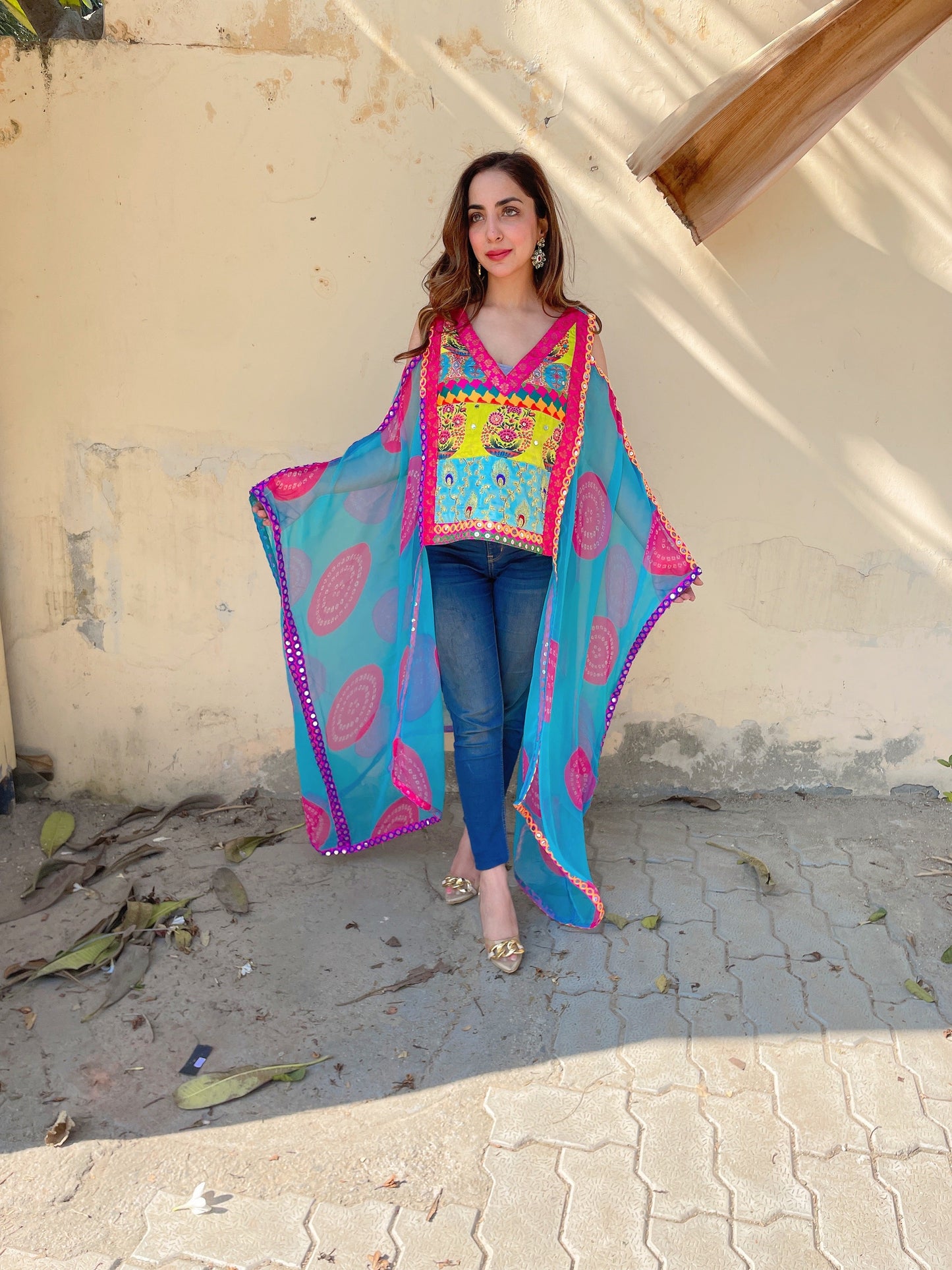 Aasmani Kaftan Top