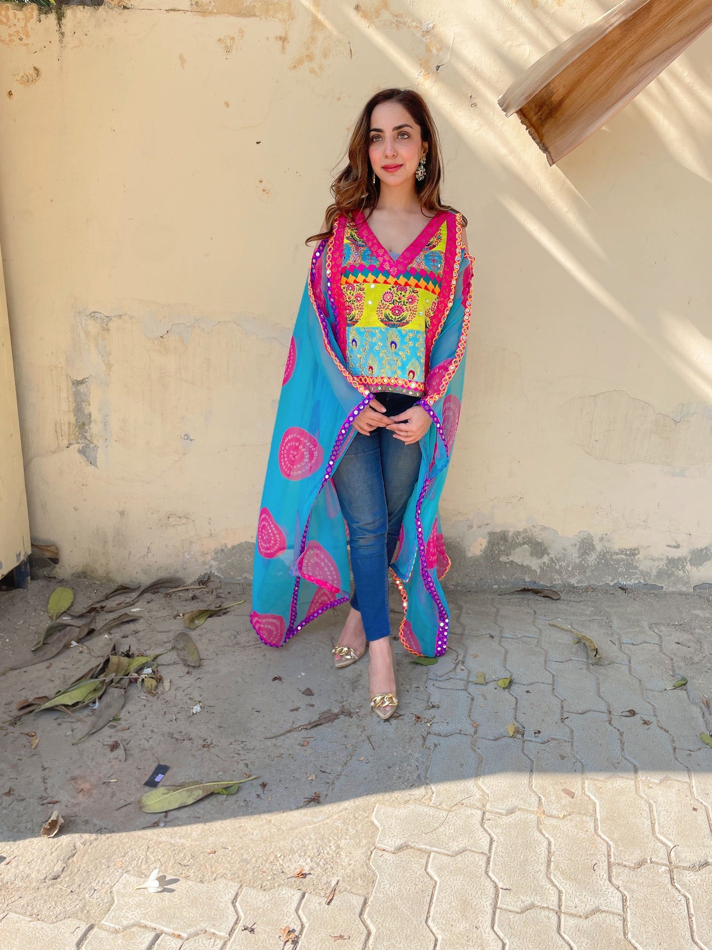 Aasmani Kaftan Top