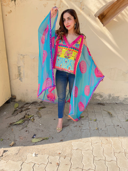 Aasmani Kaftan Top