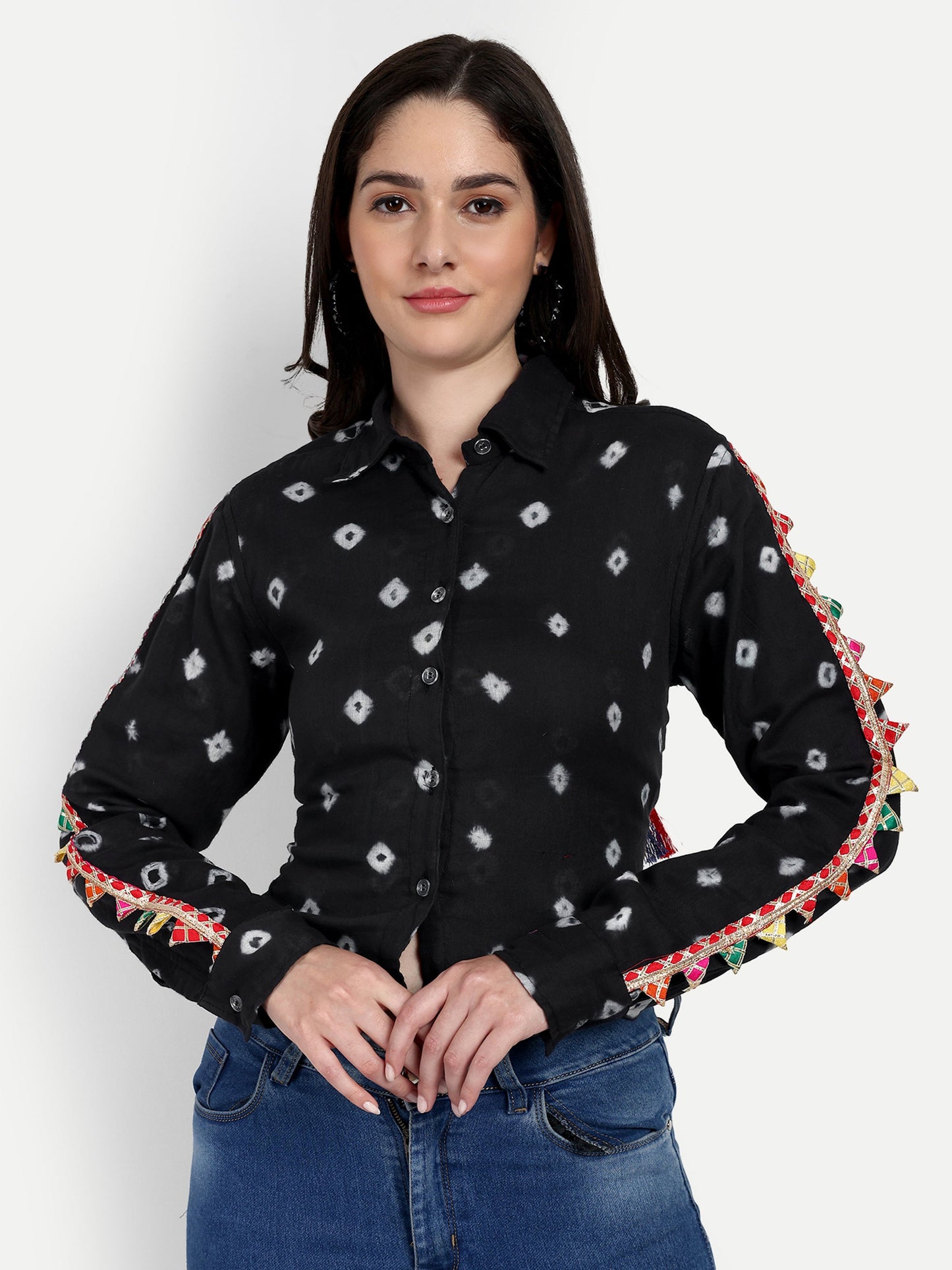 Backless Bandhini Shirt Black