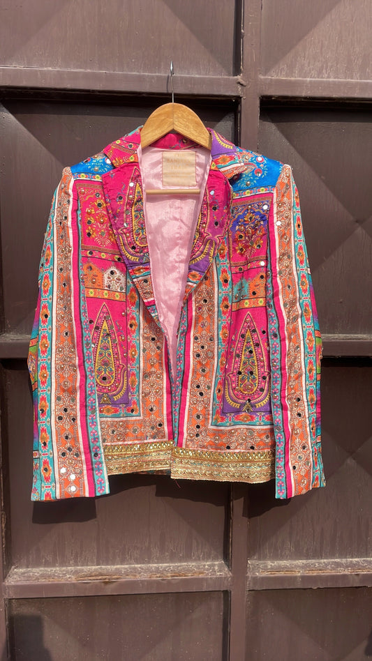 Mirror work blazer - candy