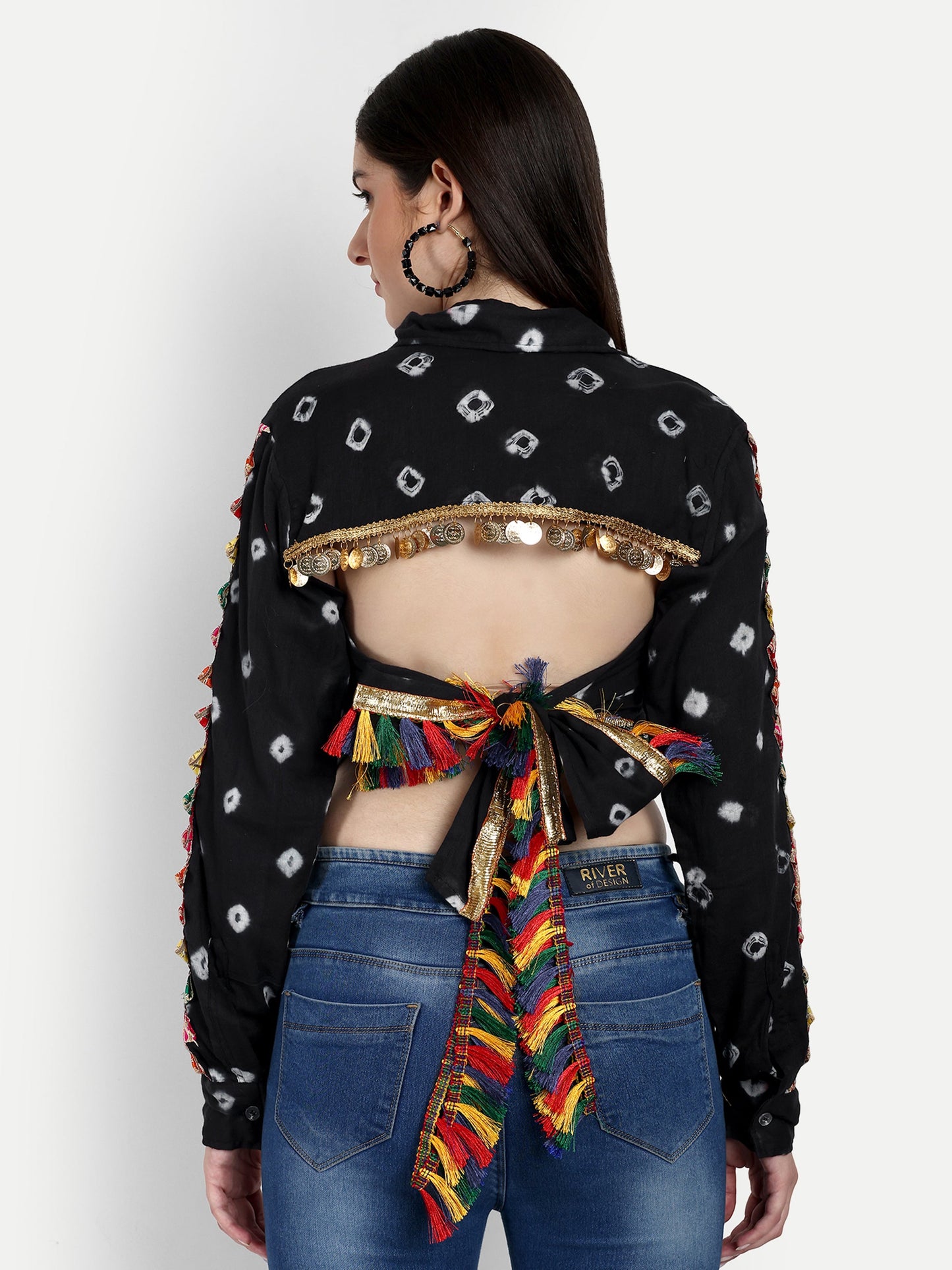 Backless Bandhini Shirt Black