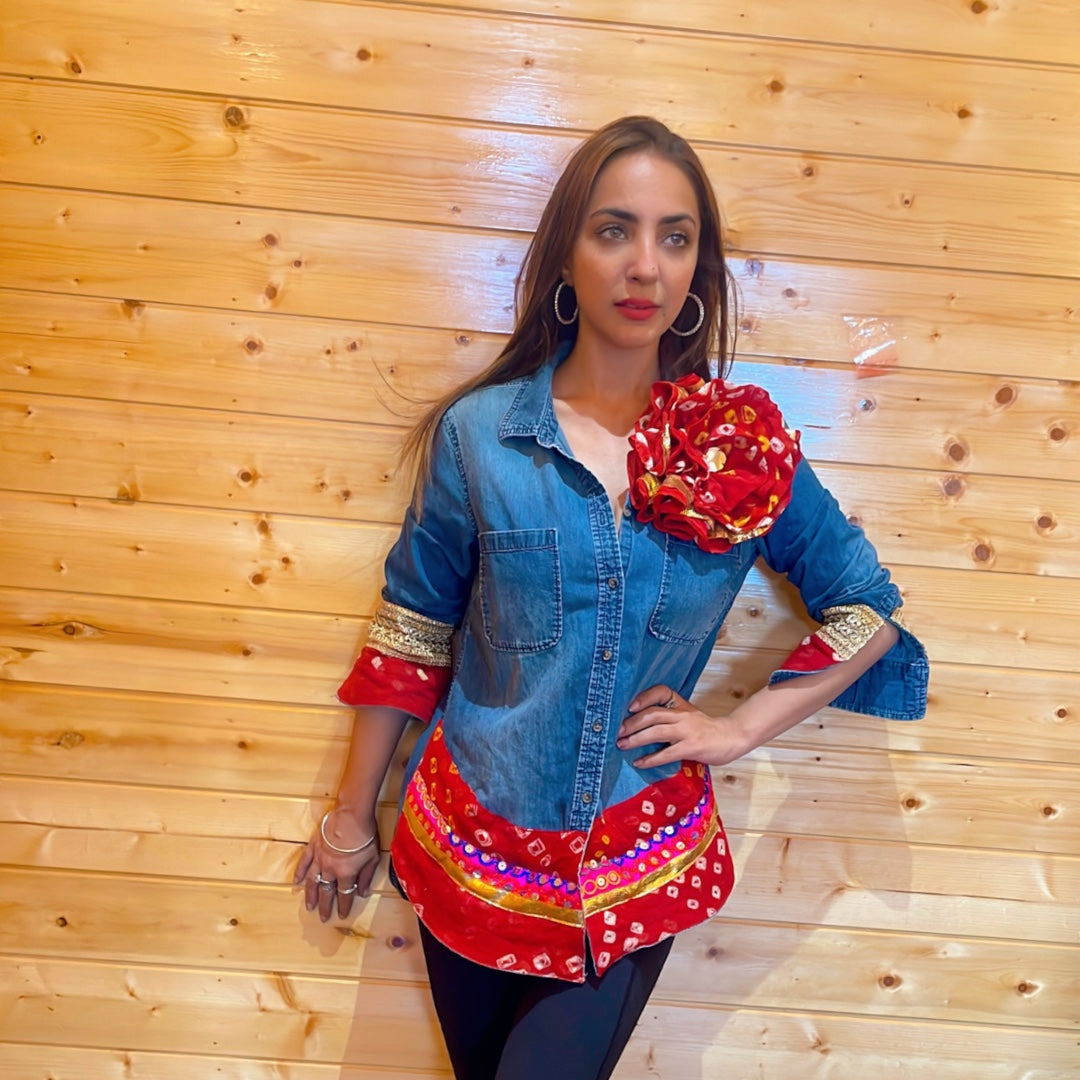 Bandhini Drama Denim Shirt