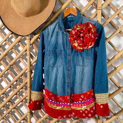 Bandhini Drama Denim Shirt
