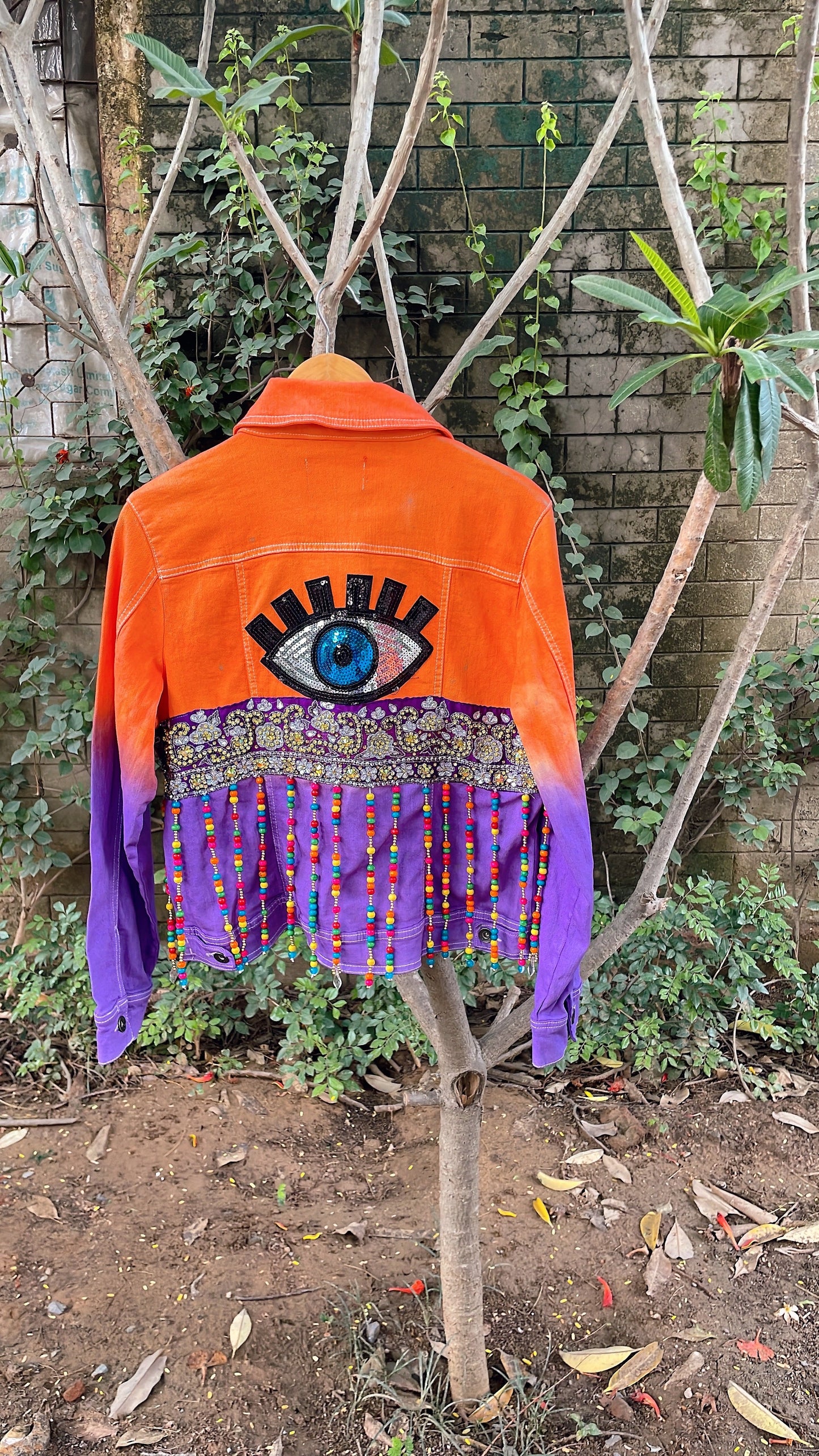 Lavender orange evil eye jacket