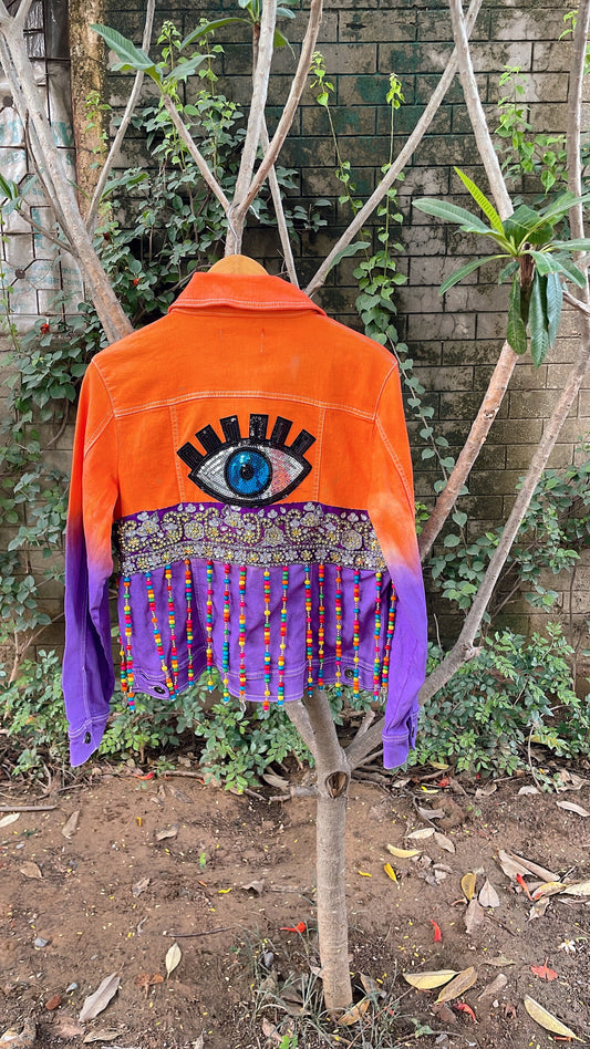 Lavender orange evil eye jacket