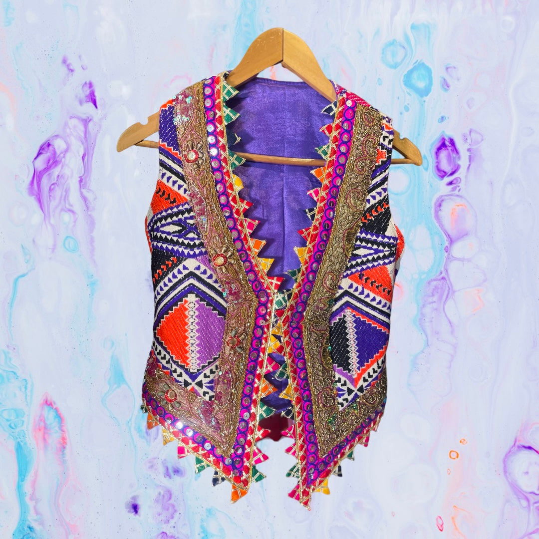 Embellished vest purple