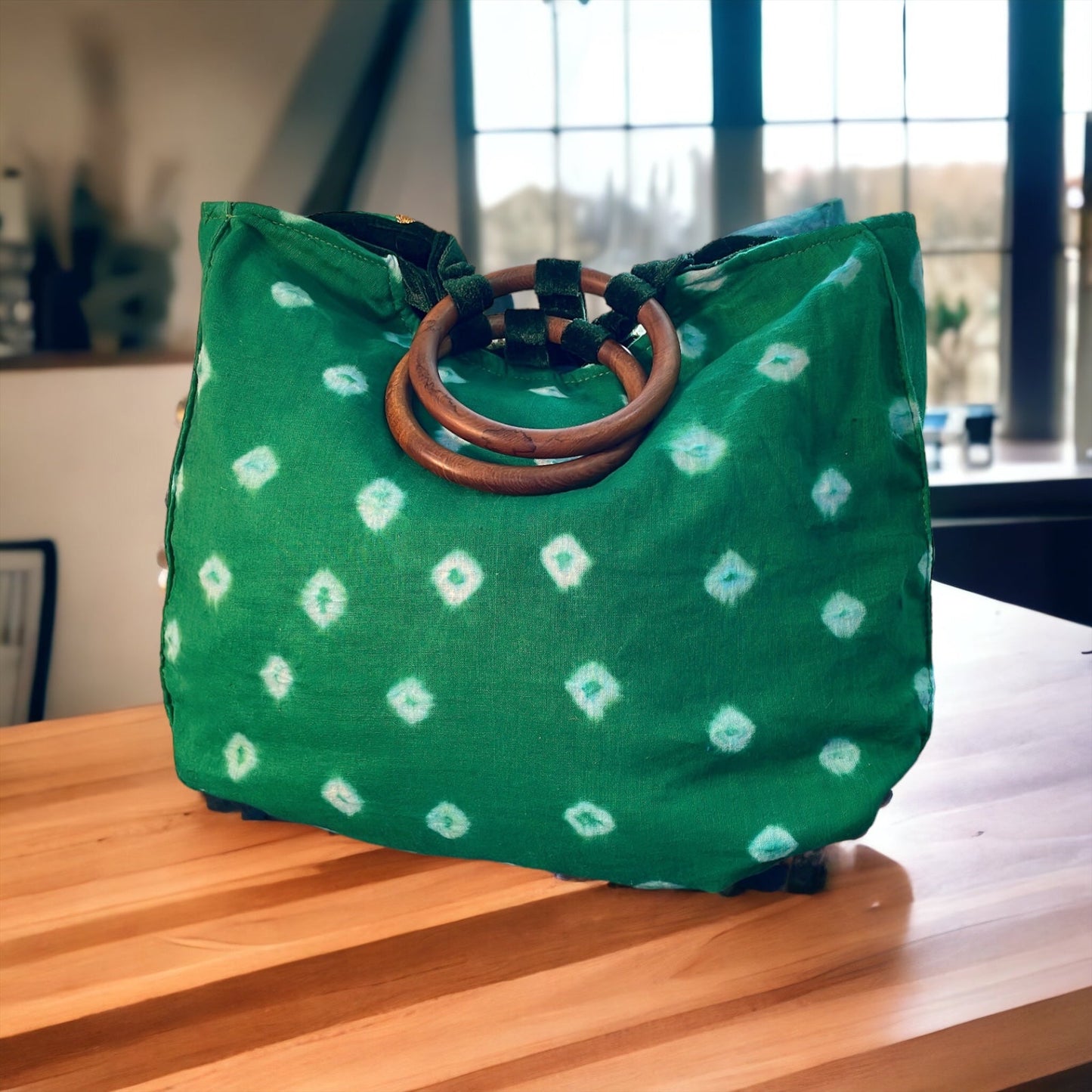 Green bandhini bag