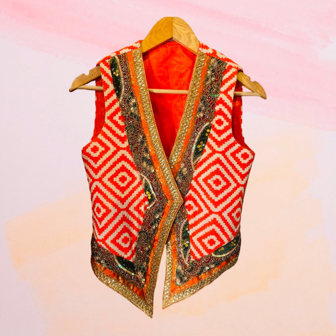 Embellished vest orange