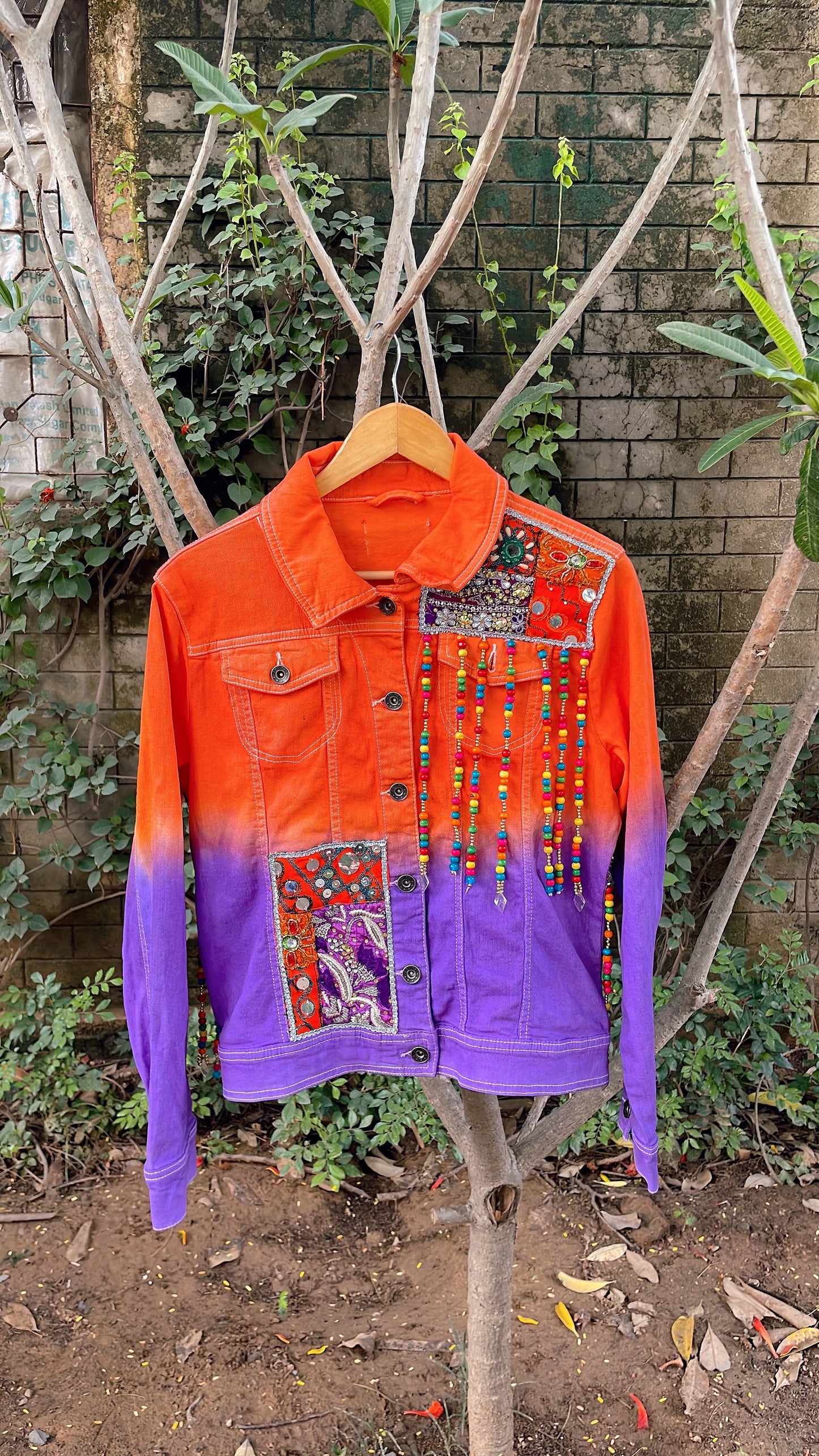 Lavender orange evil eye jacket