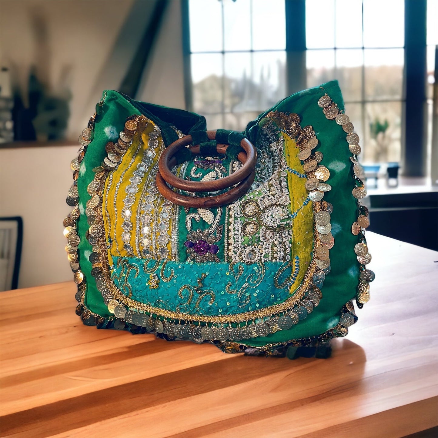 Green bandhini bag