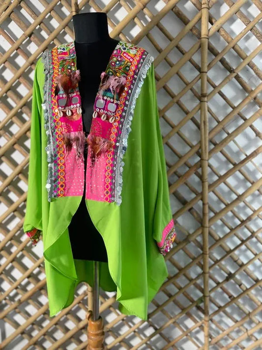 Boho neon kimono