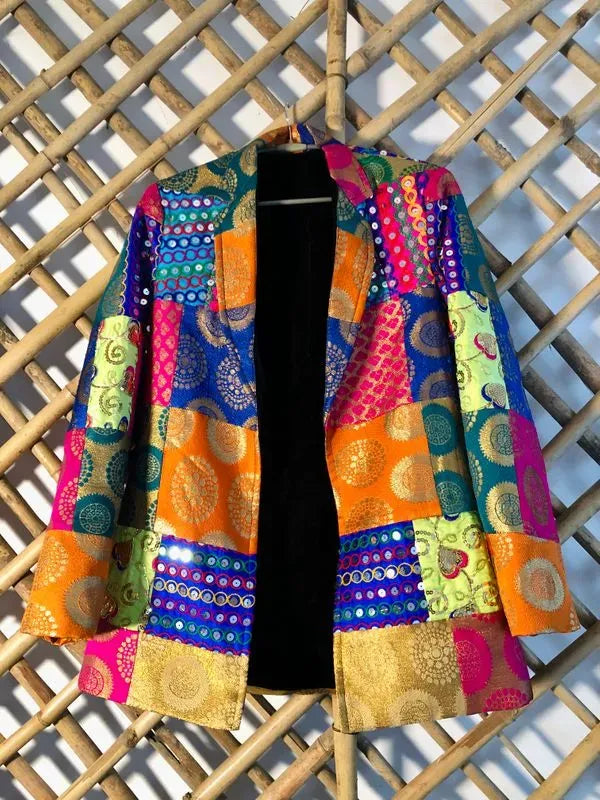 High fashion multifabric blazer