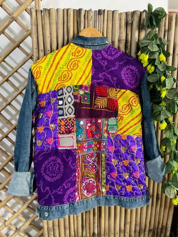 Shades of purple patchwork jacket