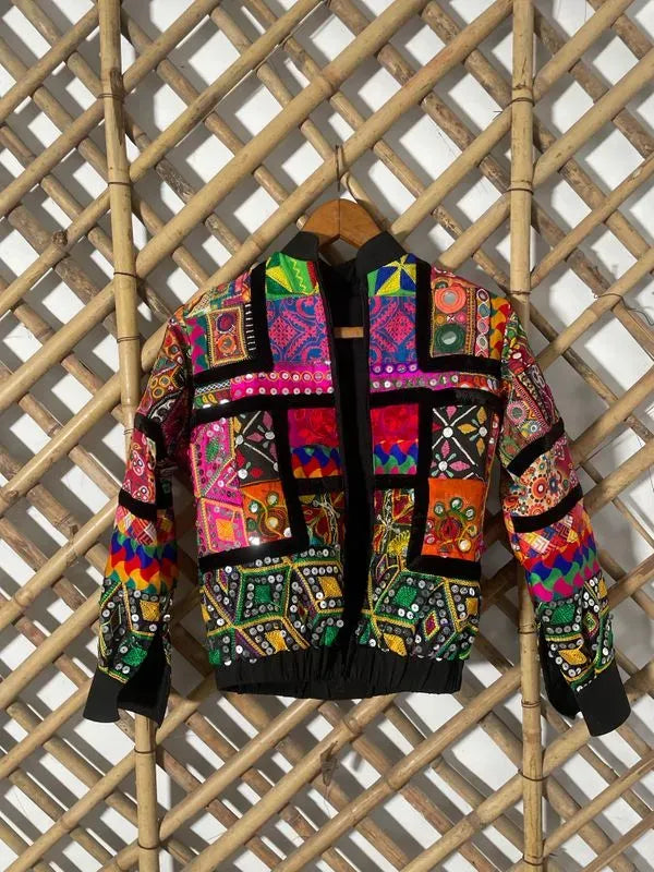 Patchwork bomber jacket