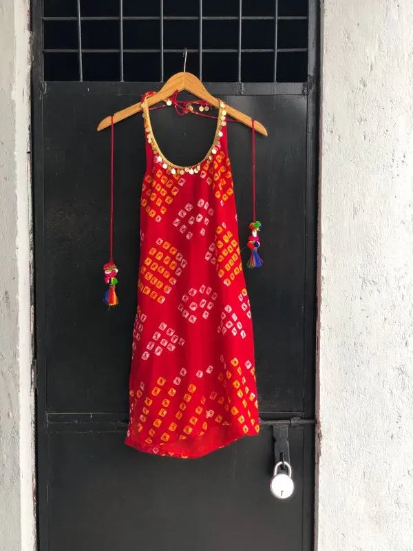 Bandhani Halter Kurta