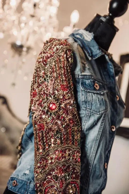 Embellished sleeve jacket