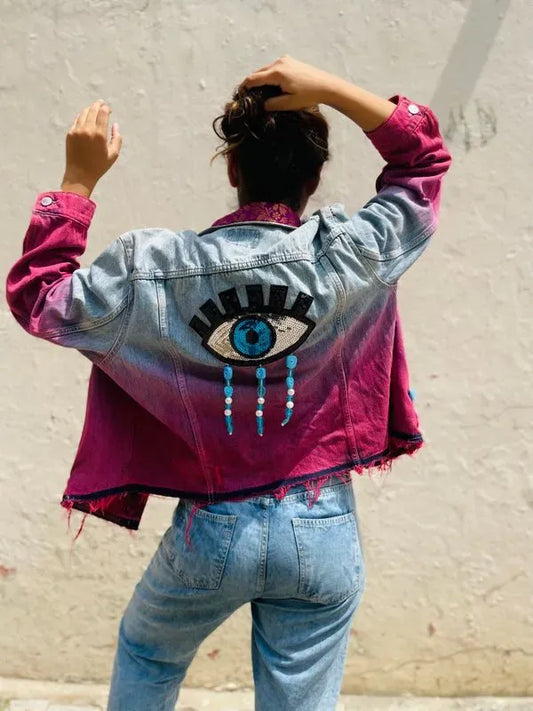 Evil eye ombre jacket