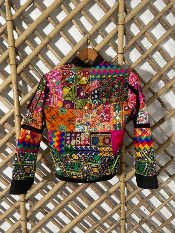 Patchwork bomber jacket